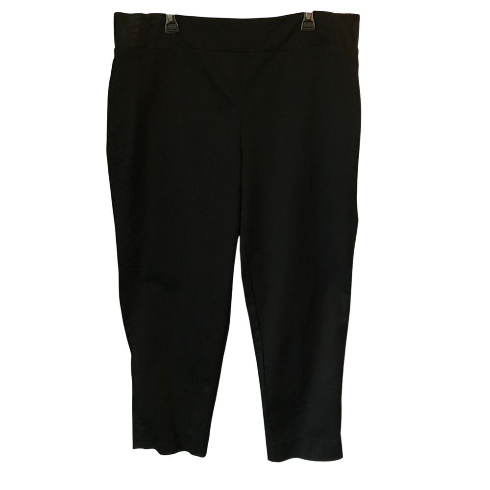 Intro Pants Womens Love the Fit Stretch Black Ankle Black Elastic Waist Size 18W